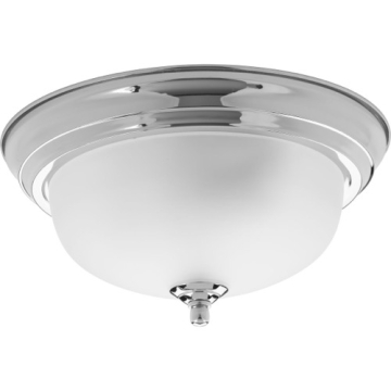 Progress Lighting Dome Glass CTC Flush Mount - Etched Glass - 120V - Polished Chrome