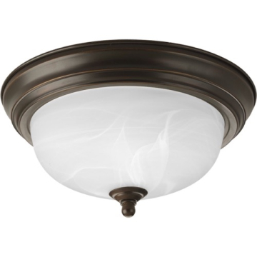 Progress Lighting Dome Glass CTC Flush Mount - Alabaster Glass - 120V - Antique Bronze