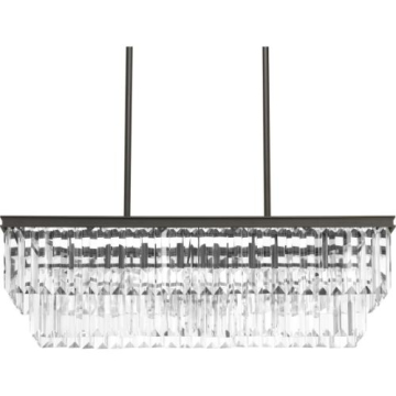 Progress Lighting Glimmer 4-Light Linear Island Chandelier - 120V - Antique Bronze