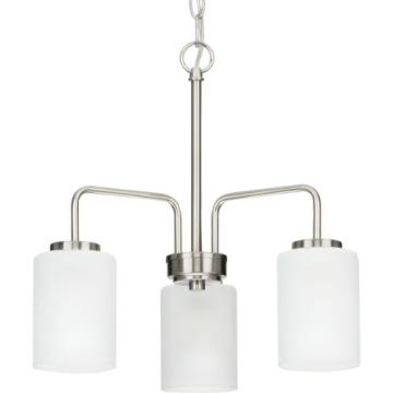 Progress Lighting Merry 3-Light Chandelier - 120V - Brushed Nickel