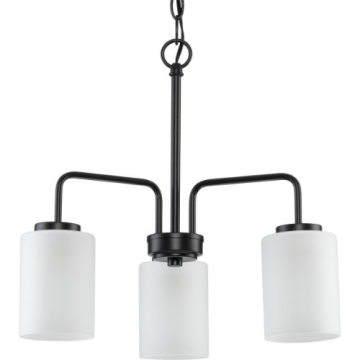 Progress Lighting Merry 3-Light Chandelier - 120V - Matte Black
