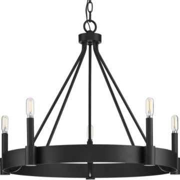 Progress Lighting Breckenridge 5-Light Chandelier - 120V - Matte Black