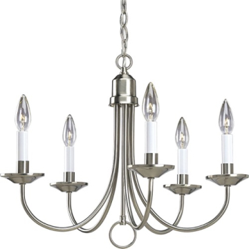 Progress Lighting Five Light 21" 5-Light Chandelier - 120V - Brushed Nickel