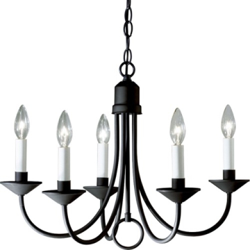 Progress Lighting Five Light 21" 5-Light Chandelier - 120V - Textured Black
