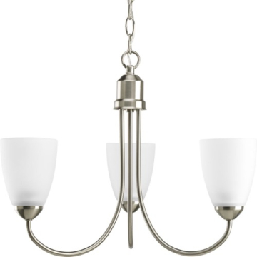 Progress Lighting Gather 19" 3-Light Chandelier - 120V - Brushed Nickel