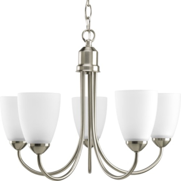 Progress Lighting Gather 21" 5-Light Chandelier - 120V - Brushed Nickel