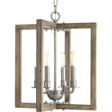 Progress Lighting Turnbury 16" 4-Light Chandelier - 120V - Galvanized Finish