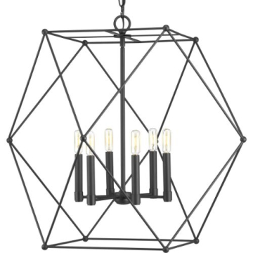 Progress Lighting Spatial 6-Light Pendant - 120V - Matte Black