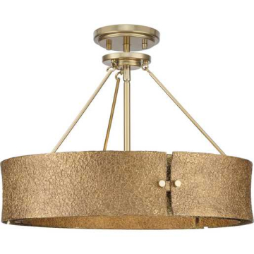 Progress Lighting Lusail 4-Light Pendant - Convertible - 120V - Soft Gold