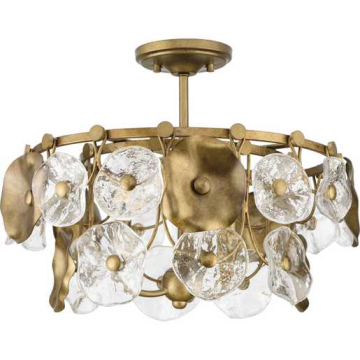 Progress Lighting Loretta 3-Light Pendant - Convertible - 120V - Gold Ombre