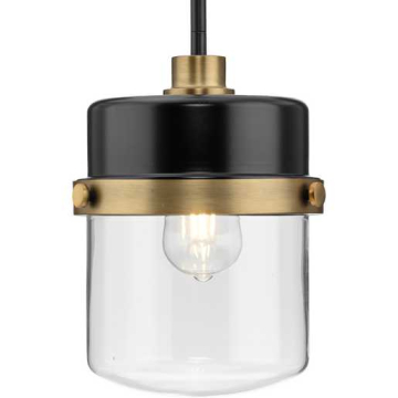 Progress Lighting Beckner 1-Light Urban Industrial Pendant - 120V - Matte Black