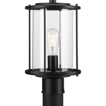 Progress Lighting Gunther 1-Light Post Top Lantern - 120V - Matte Black