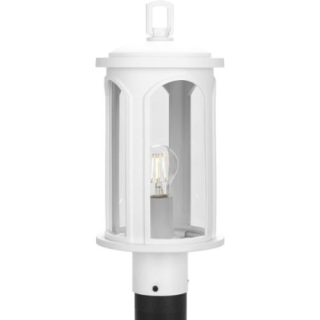 Progress Lighting Gables 1-Light Post Top Lantern - 120V - Satin White