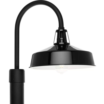 Progress Lighting Cedar Springs 1-Light Metal Shade Outdoor Post Lantern - 120V - Gloss Black