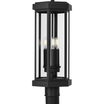Progress Lighting Ramsey 3-Light Post Top Lantern - 120V - Textured Black