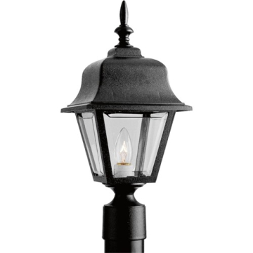 Progress Lighting Non-Metallic 1-Light Post Top Lantern - 120V - Textured Black