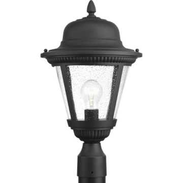 Progress Lighting Westport 1-Light Post Top Lantern - 120V - Textured Black