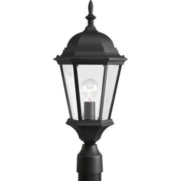 Progress Lighting Welbourne 1-Light Post Top Lantern - 120V - Textured Black