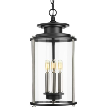 Progress Lighting Squire 3-Light Hanging Lantern - 120V - Matte Black