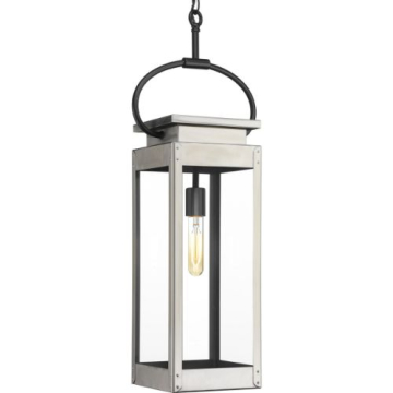 Progress Lighting Union Square 1-Light Hanging Lantern - 120V - Stainless Steel