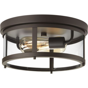Progress Lighting Gunther 2-Light Outdoor Flush Mount - 120V - Antique Bronze