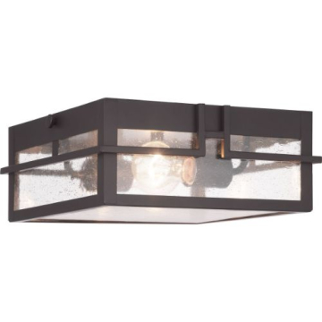 Progress Lighting Boxwood 2-Light Outdoor Flush Mount - 120V - Antique Bronze