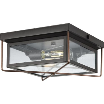 Progress Lighting Barlowe 2-Light Outdoor Flush Mount - 120V - Antique Bronze