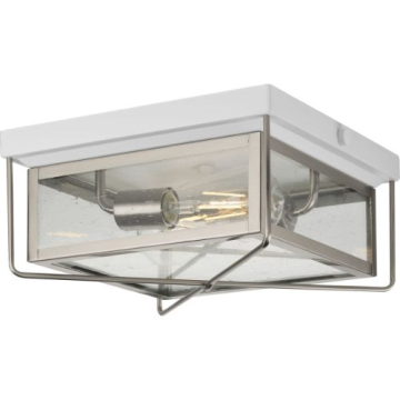 Progress Lighting Barlowe 2-Light Outdoor Flush Mount - 120V - Stainless Steel