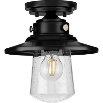 Progress Lighting Tremont 1-Light Outdoor Flush Mount - 120V - Matte Black