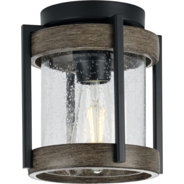 Progress Lighting Whitmire 1-Light Outdoor Flush Mount - 120V - Matte Black