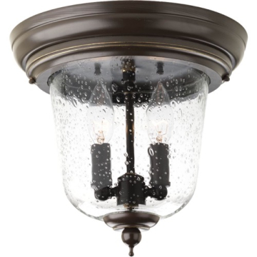 Progress Lighting Ashmore 2-Light Outdoor Flush Mount - 120V - Antique Bronze