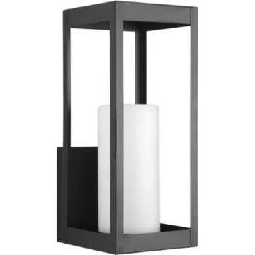 Progress Lighting Patewood 1-Light Large Outdoor Wall Lantern - 120V - Matte Black