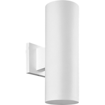 Progress Lighting 5" Cylinder - Wall Mount - Up + Down Light - White - 120V