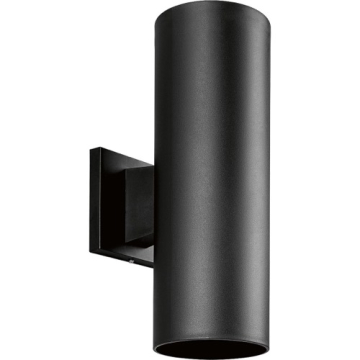 Progress Lighting 5" Cylinder - Wall Mount - Up + Down Light - Black - 120V