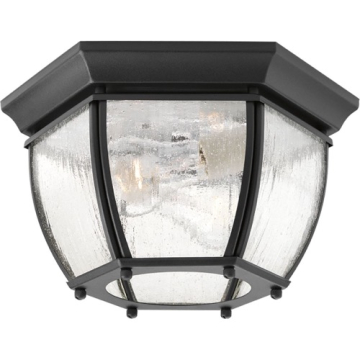 Progress Lighting Roman Coach 2-Light Outdoor Flush Mount - 120V - Textured Black