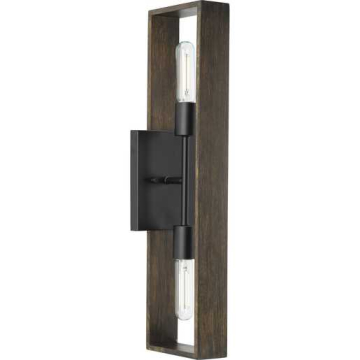 Progress Lighting Boundary 2-Light Wall Sconce - 120V - Matte Black