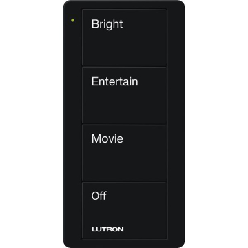 Lutron 4-Button Pico Smart Remote - Scene Keypad - Family Room Text Engraving - Black