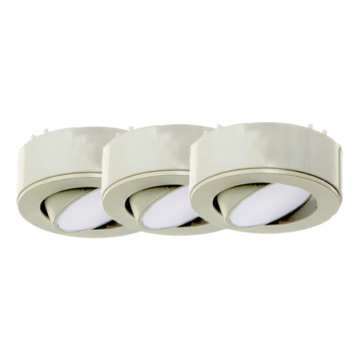 Westgate PL120ADJ 3" LED Adjustable Puck Light 3-Pack - 4.5W - 5000K - 250 Lumens - 120V - Brushed Nickel 