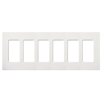 Lutron Claro Screwless Designer Wallplate - 6 Gang - White