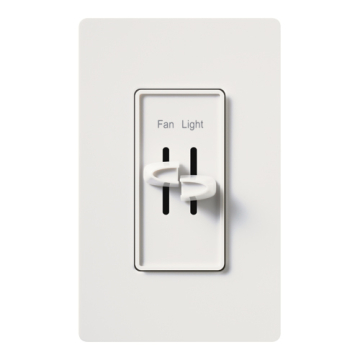 Lutron Skylark Dual Slide-to-Off Fan and Light Control - White