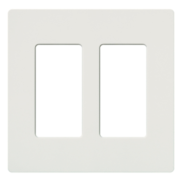 Lutron Claro Screwless Designer Wallplate - 2 Gang - Snow