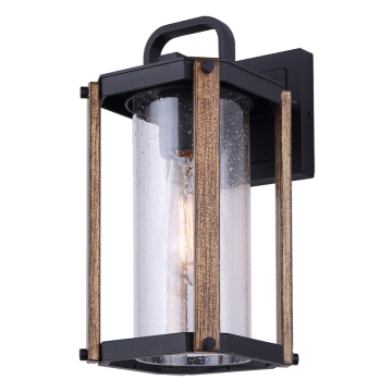 Canarm Aki 1-Light Outdoor Lantern - 120V - Black / Wood