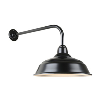 Hi-Lite 17" Curved Shade Gooseneck - 24" Curve Arm - 120V - Black