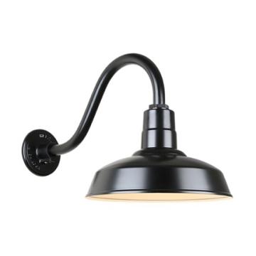 Hi-Lite 14" Classic Shade Gooseneck - 16" Small Loop Arm - 120V - Black