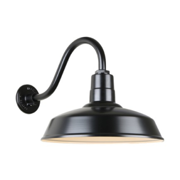 Hi-Lite 16" Classic Shade Gooseneck - 16" Small Loop Arm - 120V - Black