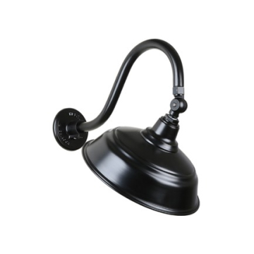 Hi-Lite 17" Curved Shade Gooseneck with Swivel Shade - 16" Small Loop Arm - 120V - Black