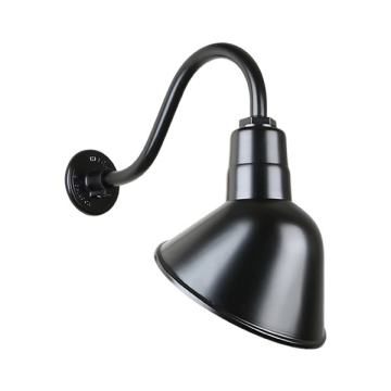 Hi-Lite 10" Angle Shade Gooseneck - 22" Small Loop Arm - 120V - Black