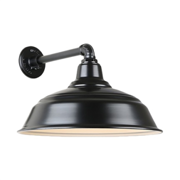 Hi-Lite 17" Curved Shade Gooseneck - 11.5" Straight Arm - 120V - Black