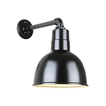 Hi-Lite 12" Deep Bowl Shade Gooseneck - 11.5" Straight Arm - 120V - Black