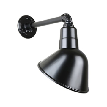 Hi-Lite 12" Angle Shade Gooseneck - 11.5" Straight Arm - 120V - Black